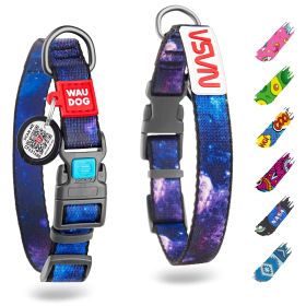 Nylon Dog Collar Adjustable for Large Dogs Small Medium Dogs for Boy Girl Dog Collars with Durable Plastic Buckle 12-19 inch Neck x 1 inch Wide Nasa P