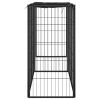 Dog Playpen 6 Panels Black 19.7"x39.4" Powder-coated Steel