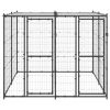 Outdoor Dog Kennel Steel with Roof 52.1 ft²