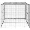 Outdoor Dog Kennel Steel with Roof 52.1 ft²