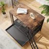 Dog Crate Furniture, Wooden Dog Crate Table, 32.8" Dog Kennel with 2 Sliding Doors and Thick Iron Door Frame