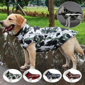 Winter windproof dog warm clothing; dog jacket; dog reflective clothes (colour: Red Graffiti, size: 2XL)