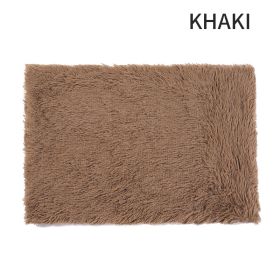 Dog Bed And Extra Matching Cover Sheet Dog Crate Pad Ultra Soft Dog Bed Mat Washable Pet Kennel Bed With Non-Slip Bottom Fluffy Plush Sleeping Mat For (Color: Khaki, size: XL)