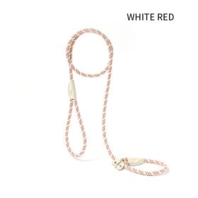 Dog Rope Pet Pulling Rope Puppy Strap Traction Rope Heavy Duty Belt Large Dog Leash Dog Collar Strap Dog Training Pet Harness Hands-Free Leash For Sma (Color: White Red, size: 1.8x1)