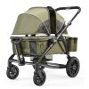 VEVOR All-Terrain Stroller Wagon, 2 Seats Foldable Expedition 2-in-1 Collapsible Wagon Stroller, Includes Canopy, Parent Organizer