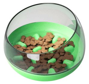 Pet Life 'Tumbowl' Slow Feeding Pet Bowl (Color: green)