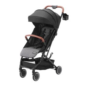 VEVOR Standard Baby Infant Stroller, Toddler Stroller with 95°-150° Adjustable Backrest & & 0/90°Adjustable Footrest & One-click Folding (Color: Black, Baby Stroller Type: Basic Seat Type)