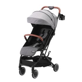 VEVOR Standard Baby Infant Stroller, Toddler Stroller with 95°-150° Adjustable Backrest & & 0/90°Adjustable Footrest & One-click Folding (Color: Dark Gray, Baby Stroller Type: Basic Seat Type)