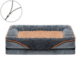 Removable And Washable Pet Dog Sofa And Dog Bed, Dog Nest,  Pet Bed Sofa, Comfortable And Soft, Cat Sofa Bed With Raised Edges To Protect The Neck (Color: gray, size: L ( 39.37*23.62*6.3 in ))