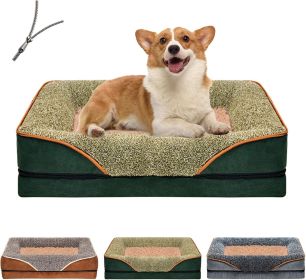 Removable And Washable Pet Dog Sofa And Dog Bed, Dog Nest,  Pet Bed Sofa, Comfortable And Soft, Cat Sofa Bed With Raised Edges To Protect The Neck (Color: green, size: M ( 29.53 *19.69*4.72 in))