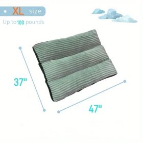 Up to 33 lbs Dog Mat Sleeping Dog Mattress Floor Mat Removable And Washable Dog Kennel Large Dog Kennel Pet Pad Dog Mat Soft Comfortable Bed (Color: green, size: 47''*37''*4'' up to 100lbs)