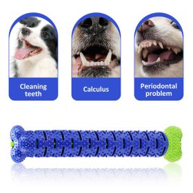 Dog Toys Toothbrush TPR Chew Bite Teeth Cleaning Pet Molar Brushing Stick Dogs Toothbrush Chewing Bite Toy Durable Chewing (Color: Blue)