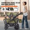 VEVOR All-Terrain Stroller Wagon, 2 Seats Foldable Expedition 2-in-1 Collapsible Wagon Stroller, Includes Canopy, Parent Organizer